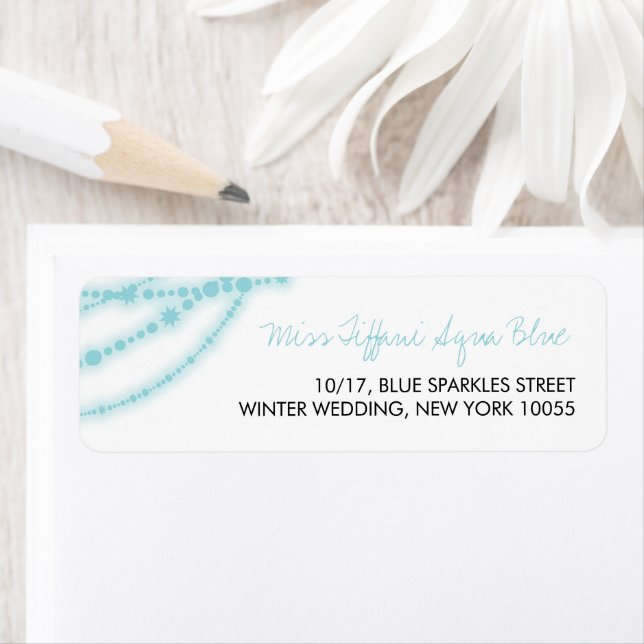 Aqua Blue élégant brillant scintillant Mariage cla (En situation)