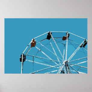 Aqua Blue Ferris Wheel Poster