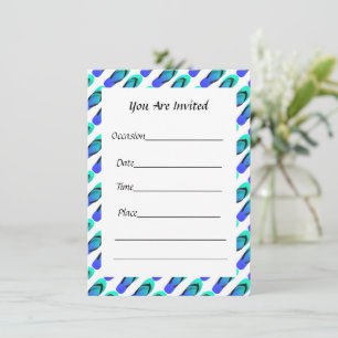 Aqua Blue Flip Flops Invitation plate