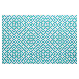 Aqua Blue Geometric Pattern Fabric