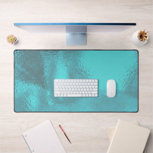 Aqua Blue Glass Desk Mat
