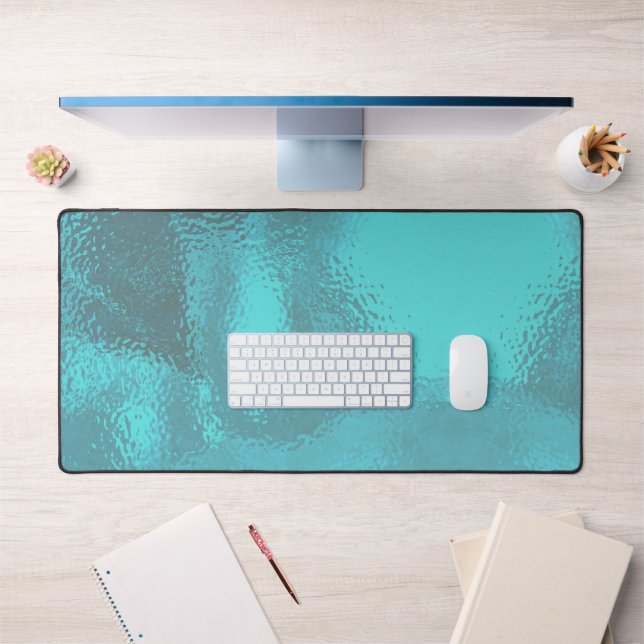 Aqua Blue Glass Desk Mat (Office 1)