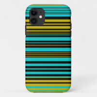 Aqua blue gold and black stripes