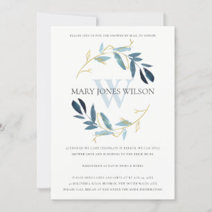 AQUA BLUE GOLD FOLIAGE WREATH DOUCHE PAR CARTE MAI