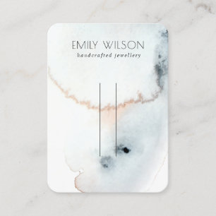 AQUA BLUE GOLD WATERCOLOR WAVES HAIRPIN DISPLAY  BUSINESS CARD
