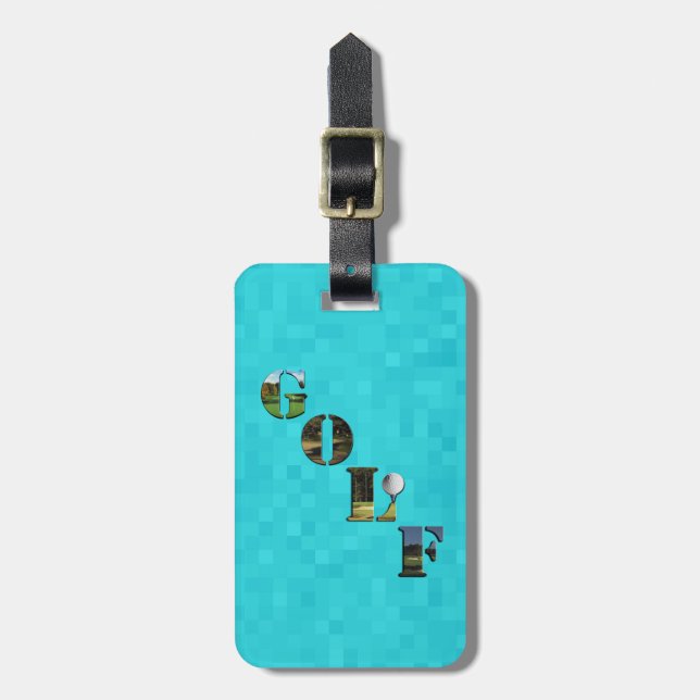 Aqua Blue Golf,  Luggage Tag (Front Vertical)