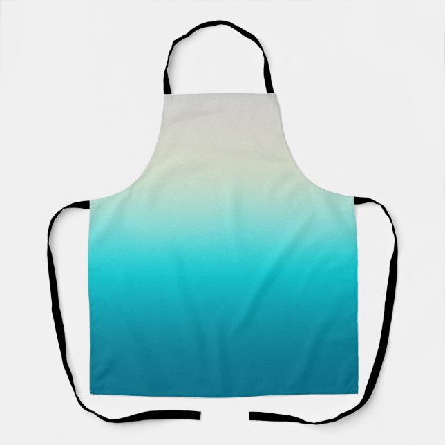 Aqua Blue Gradient Abstract Background Soft Ombre  Apron (Front)