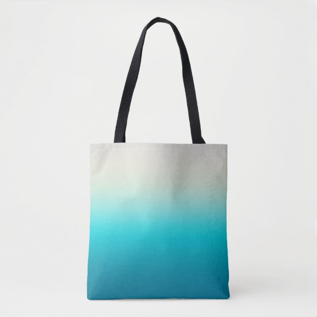 Aqua Blue Gradient Abstract Background Soft Ombre  Tote Bag (Front)
