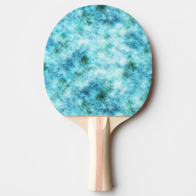 Aqua Blue Green Abstract Ping Pong Paddle (Front)