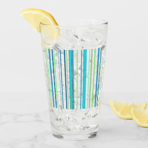 Aqua Blue Green Beach Colour Stripes Glass