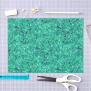 Aqua Blue Green Crushed Sea Glass Decoupage Tissue Paper