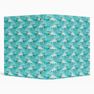 Aqua blue green flying ducks tessellation pattern binder