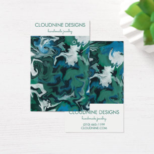 Aqua Blue Green Swirls Earring Necklace Jewellery