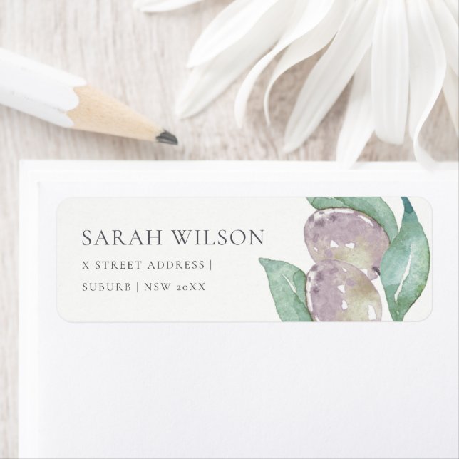 AQUA BLUE GREEN WATERCOLOR FOLIAGE ADRESSE OLIVE (En situation)