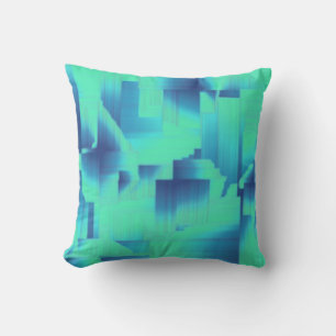 Aqua Blue Halls Throw Pillow