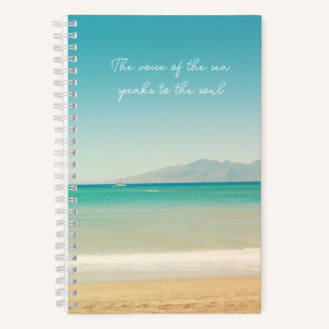 Aqua Blue Hawaiian Ocean Photo Carnet Spiral (Recto)