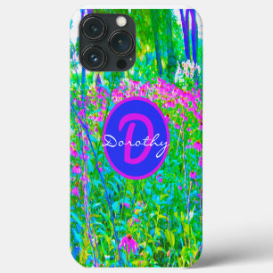 Aqua Blue Impressionistic Garden Landscape iPhone 13 Pro Max Case
