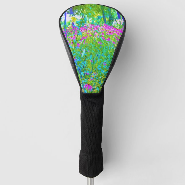 Aqua Blue Impressionistic Garden Landscape Golf Head Cover (Front)