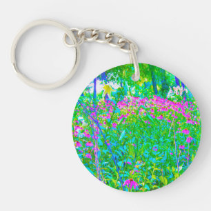 Aqua Blue Impressionistic Garden Paysage