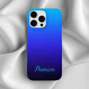 Aqua Blue Indigo and Black Ombre iPhone 16 Pro Max Case