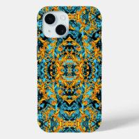 AQUA BLUE ITALIAN BAROQUE PRINT ORNAMENTAL