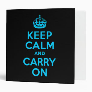 Aqua Blue Keep Calm and Carry On Binder