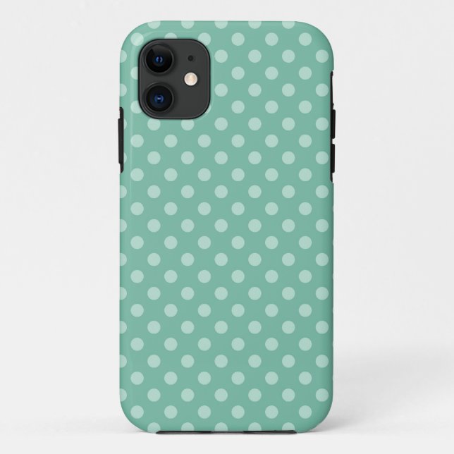 Aqua Blue Little Polka Dots Pattern Print Gifts Case-Mate iPhone Case (Back)