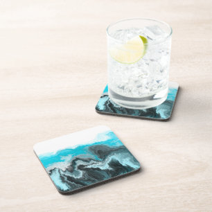 Aqua Blue Marble Coaster