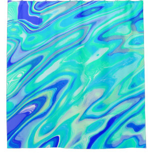 Aqua Blue Marble Texture Abstract Liquid Pattern