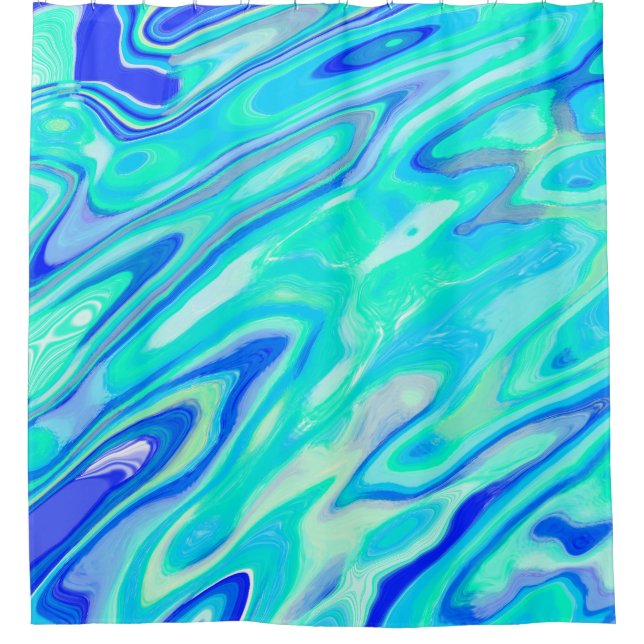 Aqua Blue Marble Texture Abstract Liquid Pattern (Front)