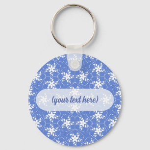 Aqua Blue Marble Texture Abstract Liquid Pattern Keychain