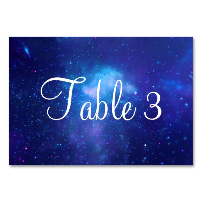 Aqua Blue Milky Way Galactic Centre Celestial Table Number (Back)