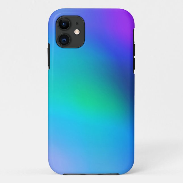 Aqua Blue Mint et violet Abstrait iphone 11 coque (Dos)