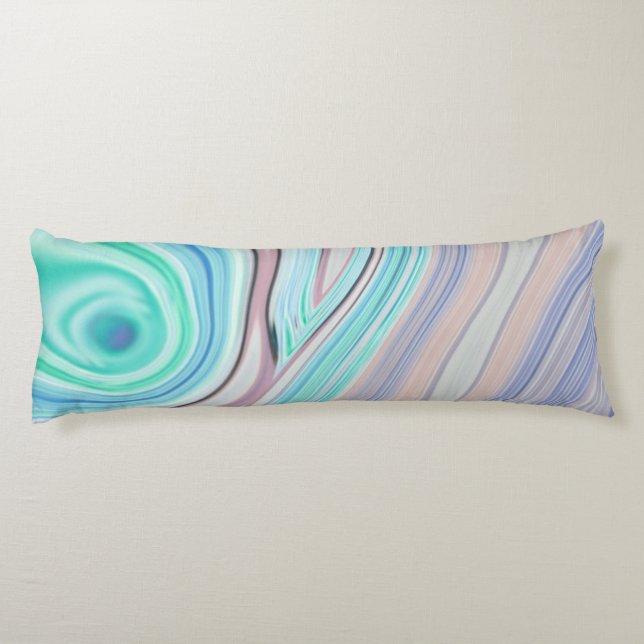 aqua blue mint green lilac purple pastel rainbow body pillow (Back)