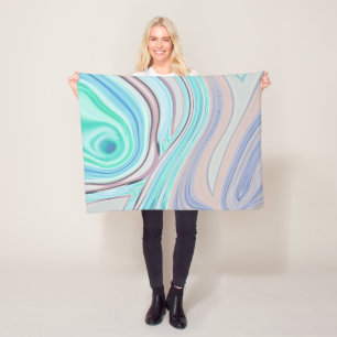 aqua blue mint green lilac purple pastel rainbow fleece blanket
