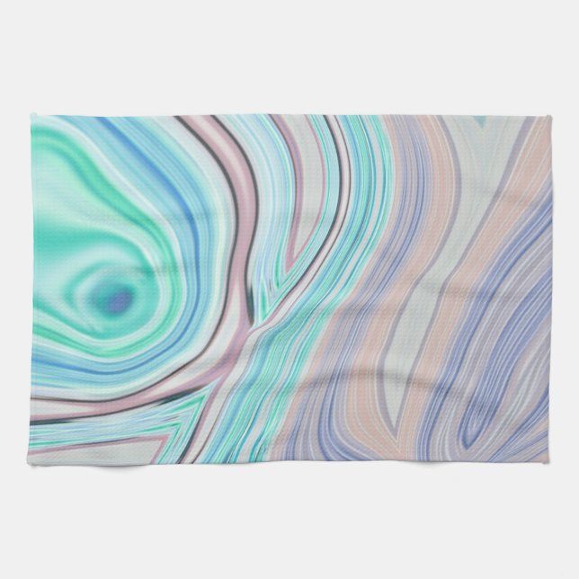 aqua blue mint green lilac purple pastel rainbow kitchen towel (Horizontal)