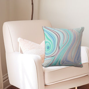 aqua blue mint green lilac purple pastel rainbow outdoor pillow