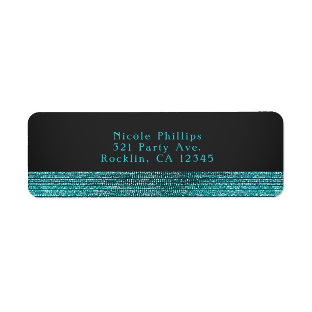 Aqua Blue Modern Glam Sequins Party Invitation (Front)