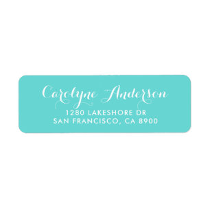 Aqua Blue Modern Script Typographie Adresse du Mar