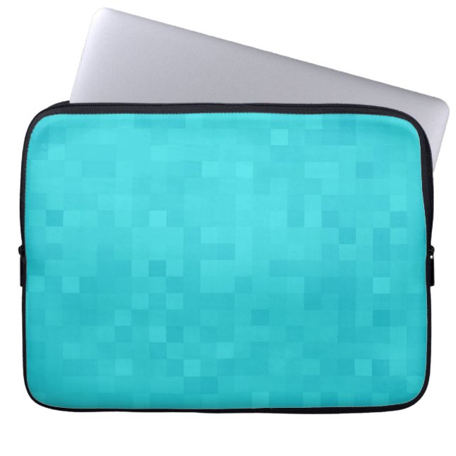 Aqua Blue Mosaic Tile Pattern, Laptop Sleeve (Front)