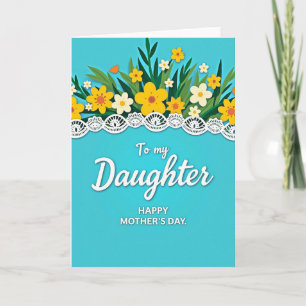 Aqua Blue Mothers Day Daughter Card