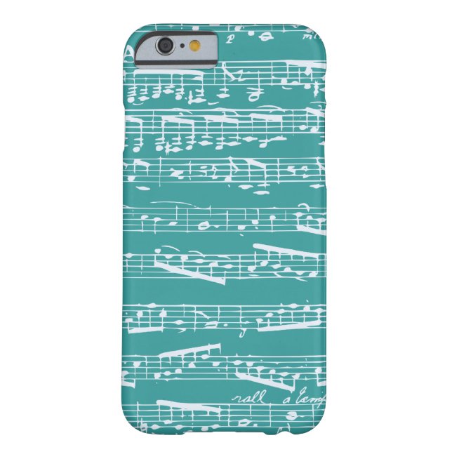 Aqua Blue music notes Case-Mate iPhone Case (Back)