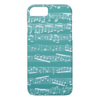 Aqua Blue music notes