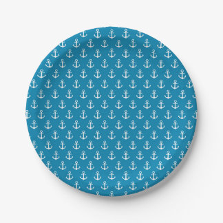 Blue Anchor Party Plates, Blue Anchor Melamine Plates