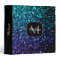 Aqua blue Ombre faux glitter sparkles Monogram