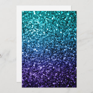  Aqua blue Ombre glitter sparkles Personalize Invitation