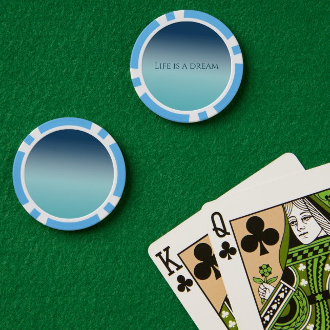 Aqua Blue Ombre Poker Chips (Poker Table (Double))