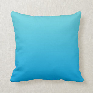 “Aqua Blue Ombre” Throw Pillow