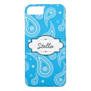 Aqua Blue Paisley iPhone 7 Barely There Case