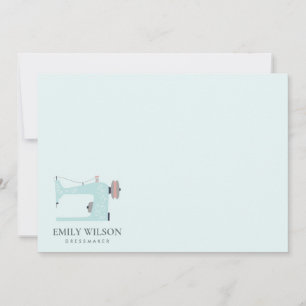 AQUA BLUE PINK SEWING MACHINE TAILOR BUSINESS CARD